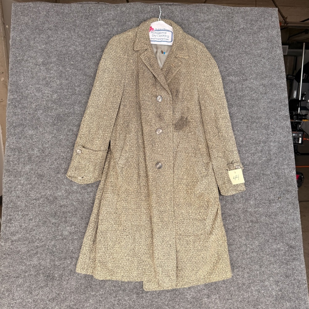 Vintage Richman Brothers Overcoat Mens 44 Multi Tweed Plaid Lined Button Front
